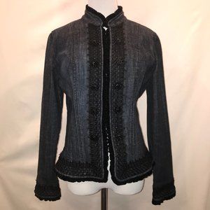 Chico's Platinum dark denim jacket